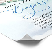 Schattige baby olifant blauw Late Night Luiers spe Poster (Hoek)