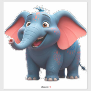 Schattige baby olifant cartoon sticker