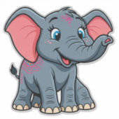 Schattige baby olifant cartoon sticker (Voorkant)