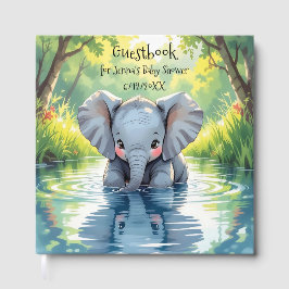 Schattige Baby Olifant en Weerspiegeling Gastenboek