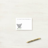 Schattige baby olifant groene cartoon illustratie post-it® notes (Op bureau)