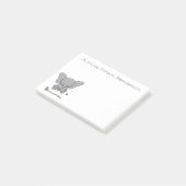 Schattige baby olifant groene cartoon illustratie post-it® notes (Schuin)