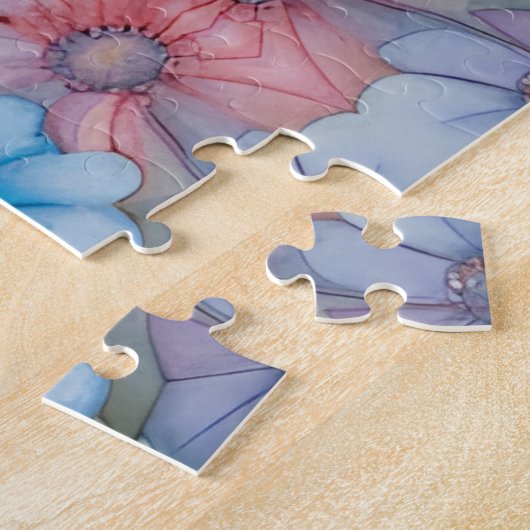 Schattige Baby olifant in een pasteltuin Legpuzzel (Zijkant)