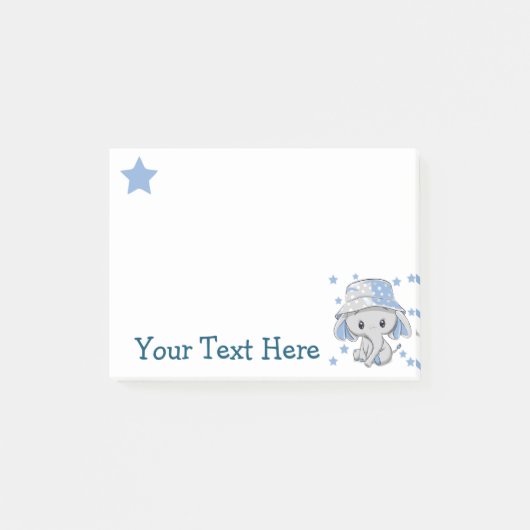 Schattige baby olifant jongen post-it® notes (Voorkant)