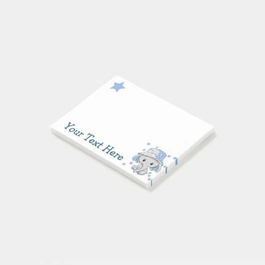 Schattige baby olifant jongen post-it® notes (Schuin)