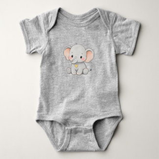 Schattige Baby Olifant – Kleuter Kledingontwerp Romper