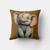 Schattige Baby Olifant Kussen (Achterkant)