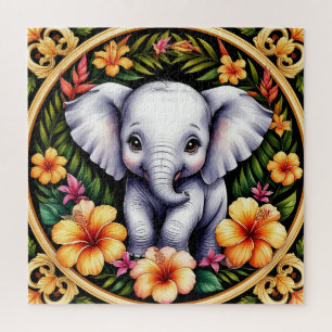 Schattige Baby Olifant Legpuzzel