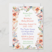 Schattige Baby Olifant Meisje Baby Shower  Kaart (Achterkant)