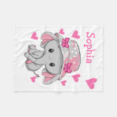 Schattige baby olifant meisje  fleece deken (Voorkant (Horizontaal))