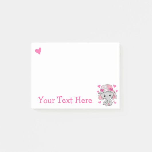 Schattige Baby Olifant Meisje Post-it® Notes (Voorkant)