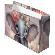 Schattige Baby Olifant met Bloemen