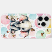 Schattige Baby Olifant met Monarchvlinders Case-Mate iPhone Case (Achterkant (horizontaal))