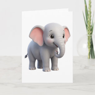 Schattige Baby Olifant Nursery Cartoon Kaart