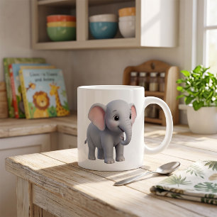 Schattige Baby Olifant Nursery Cartoon Koffiemok