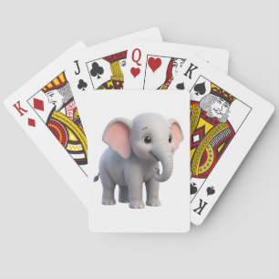 Schattige Baby Olifant Nursery Cartoon Pokerkaarten