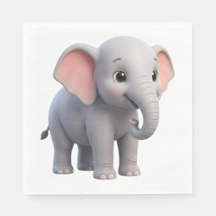 Schattige Baby Olifant Nursery Cartoon Servet