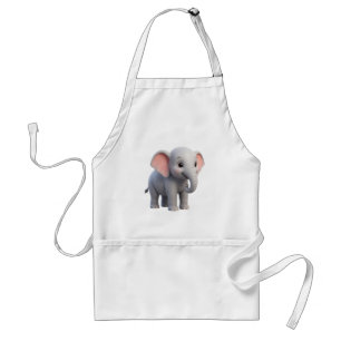 Schattige Baby Olifant Nursery Cartoon Standaard Schort