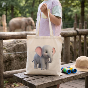 Schattige Baby Olifant Nursery Cartoon Tote Bag
