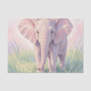 Schattige Baby Olifant Pastel Weide Tissuepapier