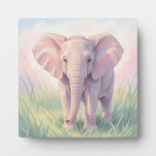 Schattige Baby Olifant Pastel Weiland Fotoplaat