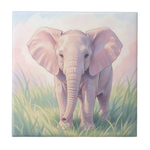 Schattige Baby Olifant Pastel Weiland Tegeltje