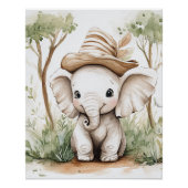 Schattige Baby Olifant Perfect Poster (Voorkant)