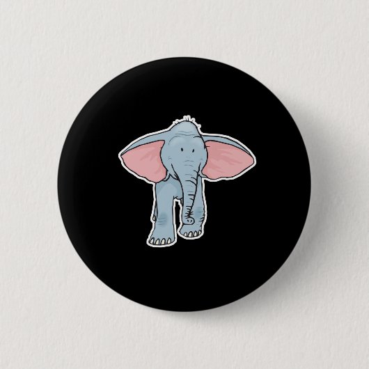 schattige baby olifant ronde button 5,7 cm (Voorkant)