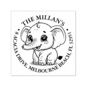 Schattige Baby Olifant thema Zelfinktende Stempel (Design)