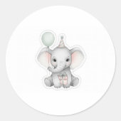 Schattige Baby olifant verjaardag Ronde Sticker (Voorkant)