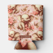  Schattige Baby Olifantspatroon Blikjeskoeler (Achterkant)