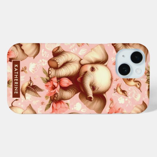  Schattige Baby Olifantspatroon Case-Mate iPhone Case (Achterkant (horizontaal))