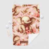  Schattige Baby Olifantspatroon Golfhanddoek (Insitu)