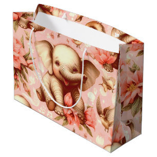 Schattige Baby Olifantspatroon Groot Cadeauzakje