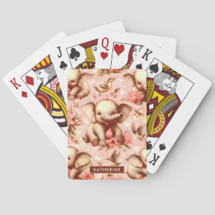 Schattige Baby Olifantspatroon Pokerkaarten