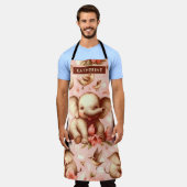 Schattige Baby Olifantspatroon Schort (Gedragen)