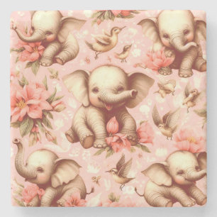  Schattige Baby Olifantspatroon Stenen Onderzetter