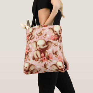  Schattige Baby Olifantspatroon Tote Bag