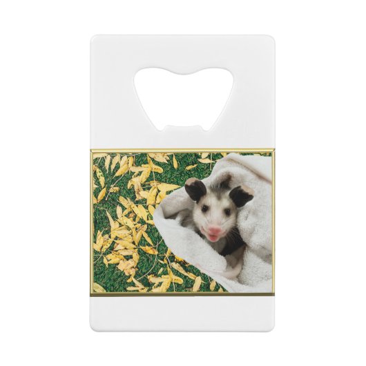 Schattige Baby Opossum Creditkaart Flessenopener (Achterkant)