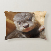 Schattige baby otterwerpkussen
