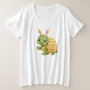 Schattige baby Paas/Spring Schildpad Grote Maat T-shirt