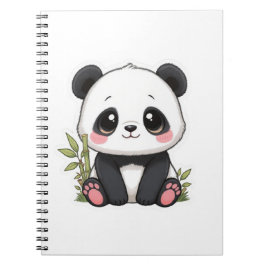Schattige baby panda bamboe notitieboek