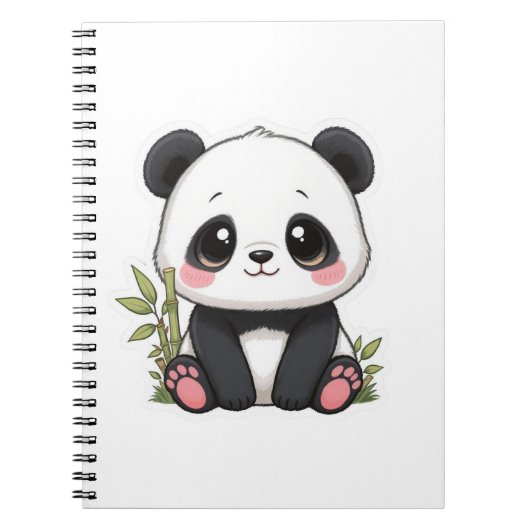 Schattige baby panda bamboe notitieboek (Voorkant)