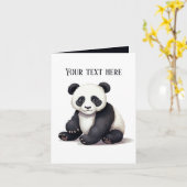 Schattige baby Panda Beer tekst toevoegen voor elk Kaart (Gele Bloem)
