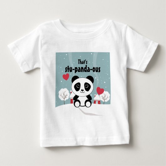 Schattige baby panda in winter sneeuw grijs (Voorkant)