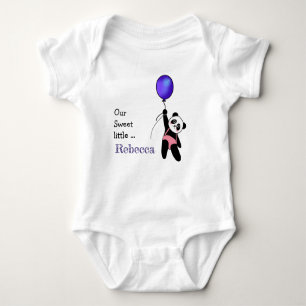 Schattige Baby Panda met blauwe ballon Romper