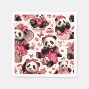 Schattige Baby Panda Naadloos Servet
