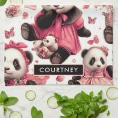 Schattige Baby Panda Naadloos Theedoek (Gevouwen)