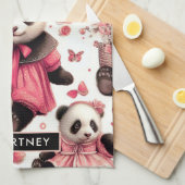 Schattige Baby Panda Naadloos Theedoek (Quarter Fold)