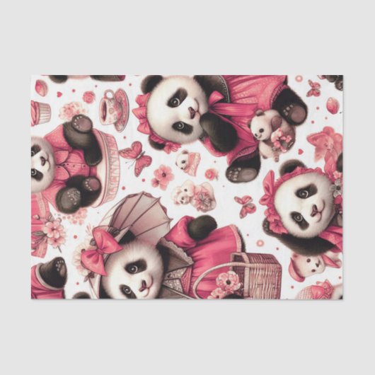  Schattige Baby Panda Naadloos Tissuepapier (Voorkant)